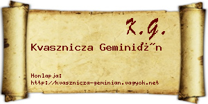 Kvasznicza Geminián névjegykártya